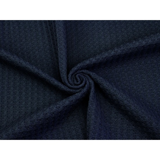 Waffle Cotton Knitted - Navy Blue