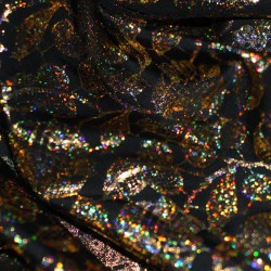 Hologram Fabric Lace Black Gold 