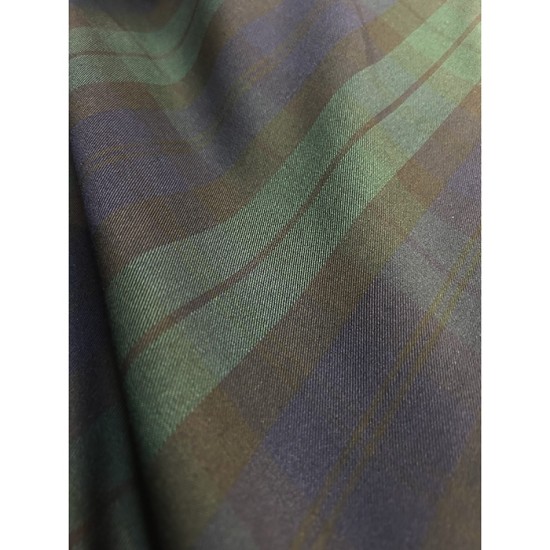 Scottish Tartan Fabric - Black Stuart