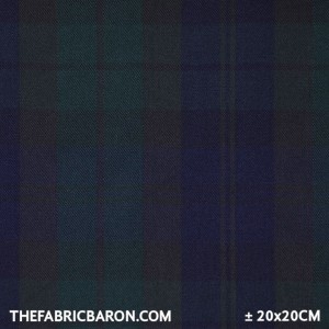 Scottish Tartan Fabric - Black Stuart
