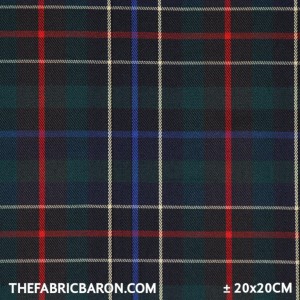 Scottish Tartan Fabric - Black Stuart Brown