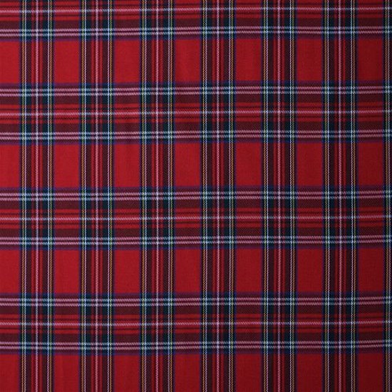 Scottish Tartan Fabric - Red Stuart