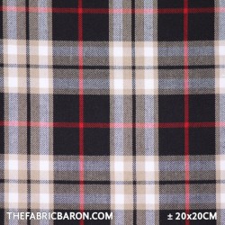 Scottish Tartan - Black Camel Red
