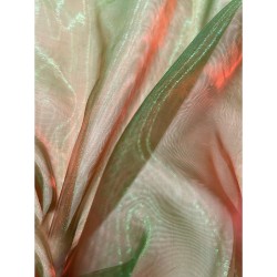 Organza Fabric Two Tone Lime Red