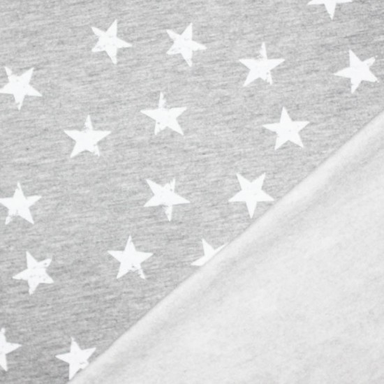 Jogging Fabric 3cm Stars Grey White 