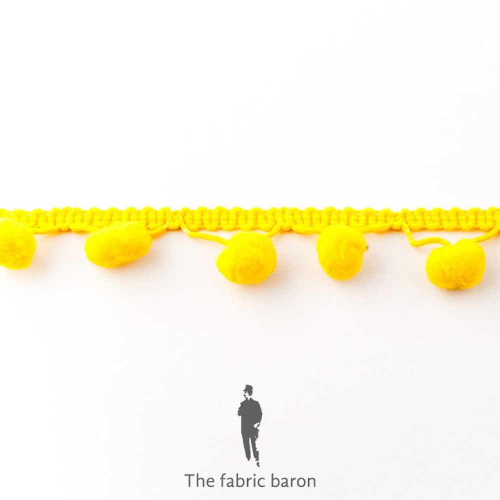 Pom Pom Trim 15mm - Yellow