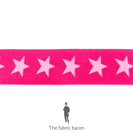 Elastic Band Star two-color 40mm - Dark Fuchsia - Pink