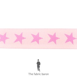 Gummiband Sterne Zweifarbigen 40mm - Leichte Rosa - Pink