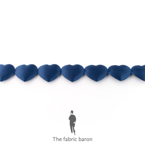 Hearts Ribbon 17mm - Dark Blue