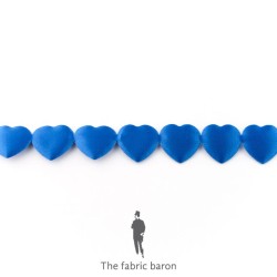 Hearts Ribbon 17mm - Cobalt