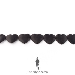 Hearts Ribbon 17mm - Black
