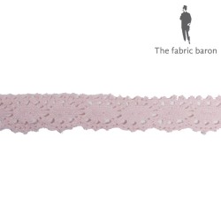 Lace Ribbon Cotton 25mm - Old Pink
