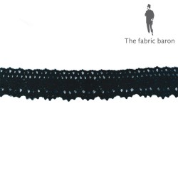 Lace Ribbon Cotton 25mm - Black