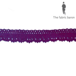 Lace Ribbon Cotton 25mm - Purple