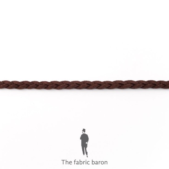 Suede Ribbon Faux Braid 5mm - Choco