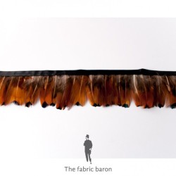 Feather Ribbon - Brown - Black