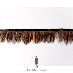 Feather Ribbon - Dark Brown - Sand