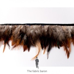 Feather Ribbon - Brown - Black