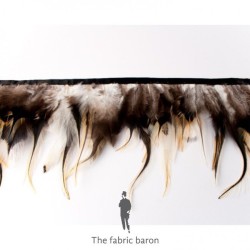 Feather Ribbon - Dark Brown - Off White