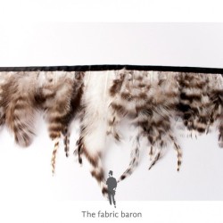 Feather Ribbon - Light Grey - Ecru