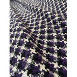 Tweed Fabric - Purple/White/Black