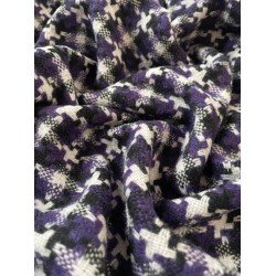 Tweed Fabric - Purple/White/Black