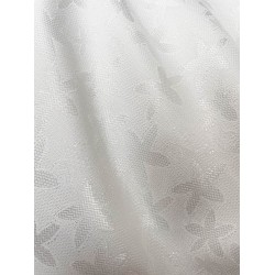 Tissu Jacquard - Fleur Brillante Blanc