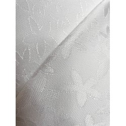 Jacquard Fabric - White Shiny Flower