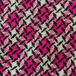 Woven Fabric Pied de Poules - Pink/Grey/Black