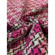 Woven Fabric Pied de Poules - Pink/Grey/Black