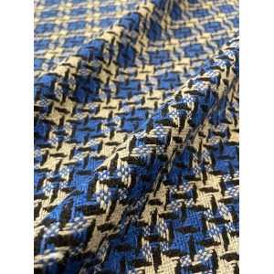 Woven Fabric Pied de Poules - Blue/Grey/Black