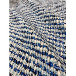 Coarse Woven Fabric - Blue/White/Black