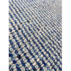 Coarse Woven Fabric - Blue/White/Black
