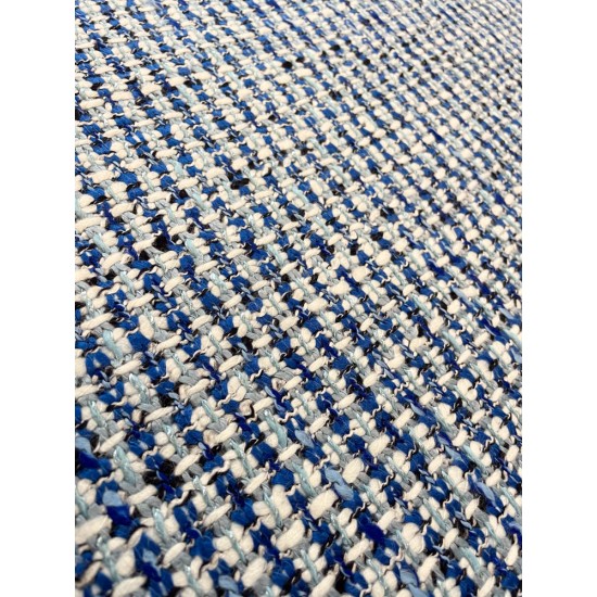 Coarse Woven Fabric - Blue/White/Black