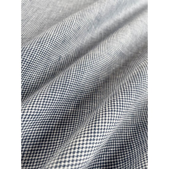 Checked Linen - Blue/White