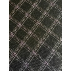 Checked Mohair Fabric - Black/Purple