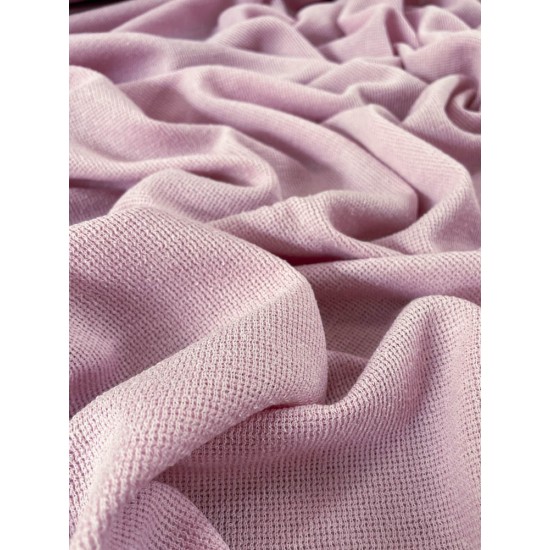 Velvet Cotton Knit Fabric in Make Up Pink - Autumn / Wi