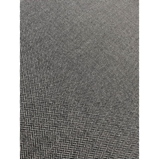 Herringbone Fabric - Black/White