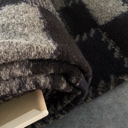 Wool (100%) Fabric - Black/Grey/Marine (Coupon)