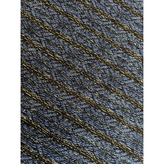 Strickstoff Glitter - Blau/Lavendel/Gold