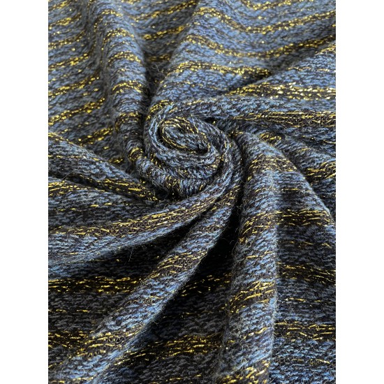 Knitted Fabric Glitter - Blue/Lavender/Gold