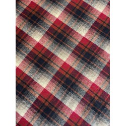 Checkered Fabric Wool - Red/Brique/Beige