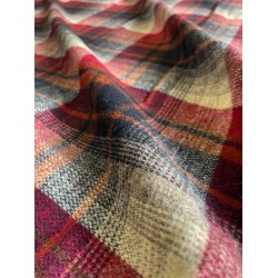 Checkered Fabric Wool - Red/Brique/Beige