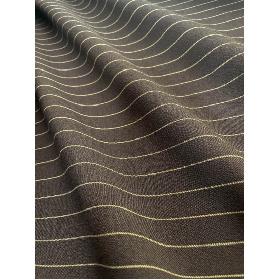 Linen Fabric - Striped Brown