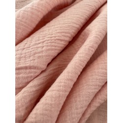 Tissu Mousseline - Rose Saumon