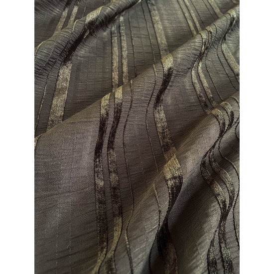 Striped Fabric - Brown/Shine