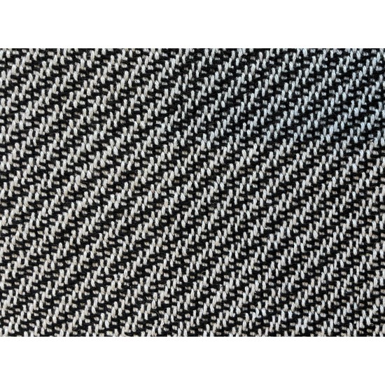 Tissu Tweed Diagonal - Noir/Blanc