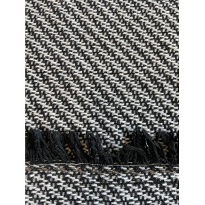 Tweed Fabric Diagonal - Black/White