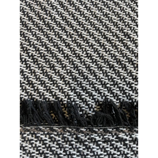 Tweed-Stoff Diagonal - Schwarz/Weiß