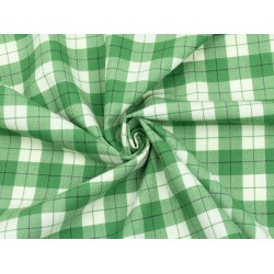 Checked Fabric - Green White